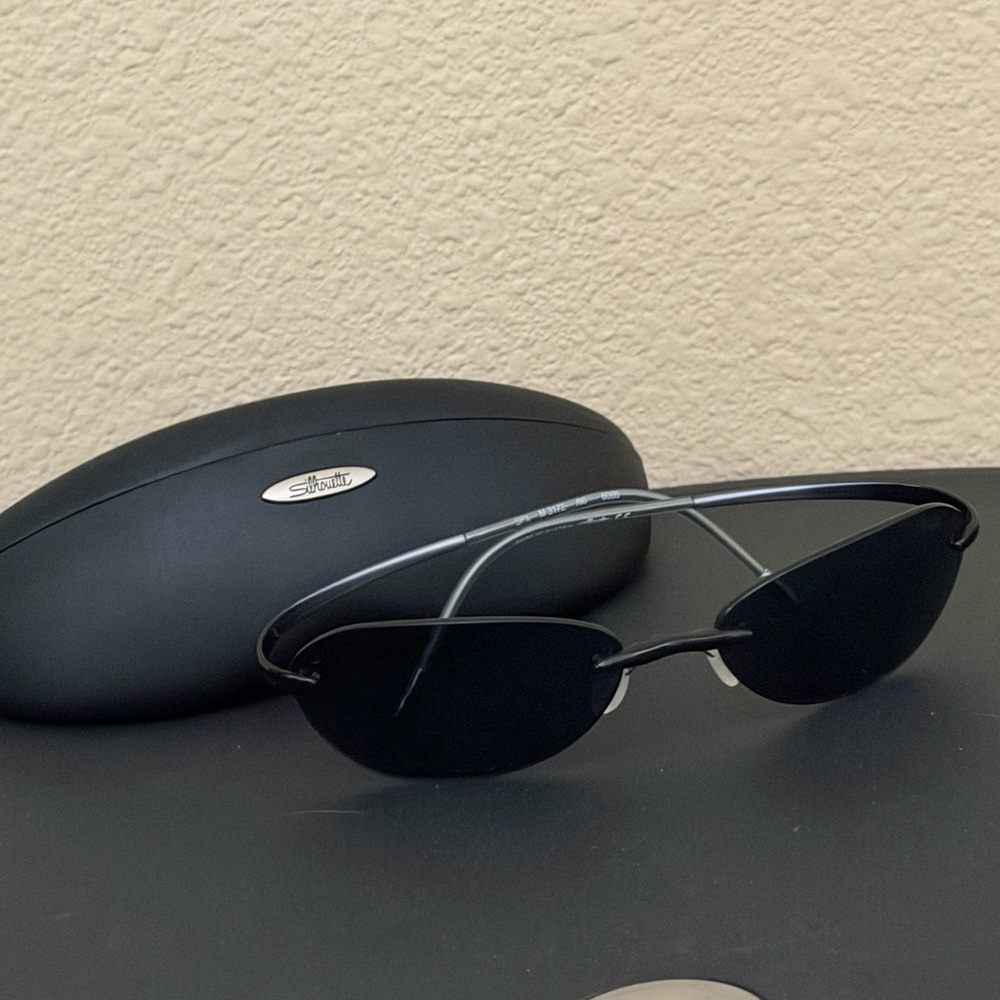 Silhouette Titan Rimless Sunglasses Titanium Lightweight Black | Y2K Matrix